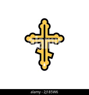 Icône de couleur de ligne de jésus. Elément vectoriel isolé. Pictogramme de contour pour la page Web, l'application mobile, la promotion Illustration de Vecteur