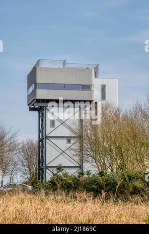 Château d'Acre Water Tower. Conversion de l'ancien château d'eau en propriété résidentielle par les architectes Tonkin Liu. Banque D'Images