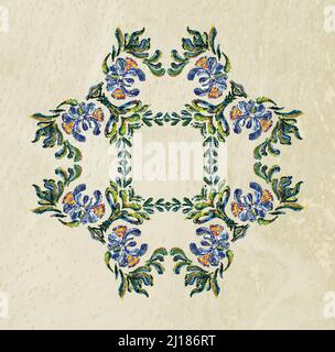 Cadre fleuri vectoriel. Couronne fleurie. Illustration tirée à la main Illustration de Vecteur