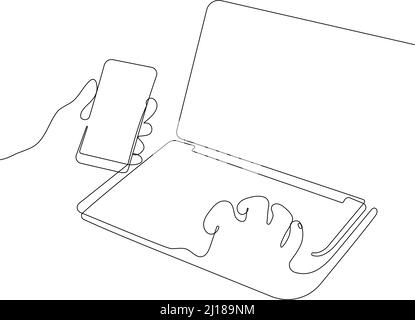 Mise en plan continue d'une ligne de la vue de dessus Illustration de Vecteur