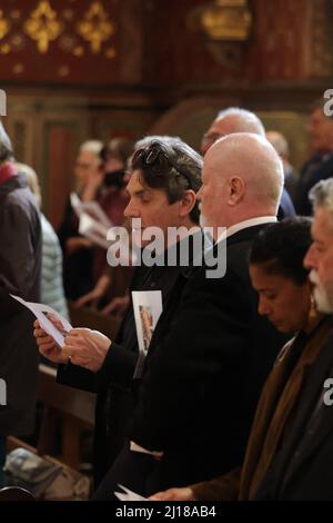 Alexis Francis-boeuf pendant la messe à l'église Saint-Jean-Baptiste à Saint-Jean-de-Luz, dans le sud-ouest de la France, le 23 mars 2022, pour les funérailles de la princesse Micaela, décédée le 13 mars 2022. Photo de Thibaud Moritz/ABACAPRESS.COM Banque D'Images