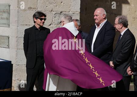 Alexis Francis-boeuf pendant la messe à l'église Saint-Jean-Baptiste à Saint-Jean-de-Luz, dans le sud-ouest de la France, le 23 mars 2022, pour les funérailles de la princesse Micaela, décédée le 13 mars 2022. Photo de Thibaud Moritz/ABACAPRESS.COM Banque D'Images