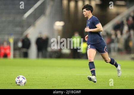 Firo: Fuvuball: Soccer: 03/22/2022 Ligue des champions des femmes, saison 2021/2022 quarts de finale première jambe, FC Bayern Mvºnchen - Paris Saint-Germain 1: 2, Elisa de Almeida, Paris Saint-Germain, PSG, Paris, simple effet, Banque D'Images