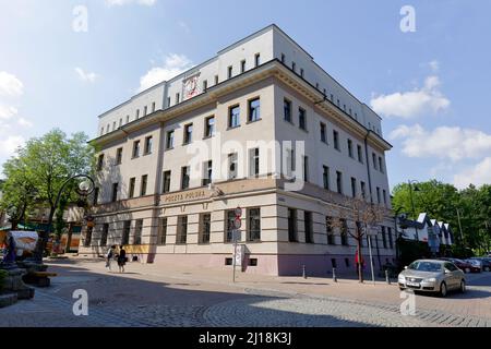 Zakopane, Pologne - 12 juin 2015: Bâtiment du bureau de poste polonais, mis en service en 1905, élargi dans les 30s du XXe siècle puis en 1961 et Banque D'Images