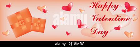 Illustration vectorielle « Happy Valentine's Day » pour affiches, cartes de vœux, brochure, conception de sites Web et bannières. Illustration de Vecteur