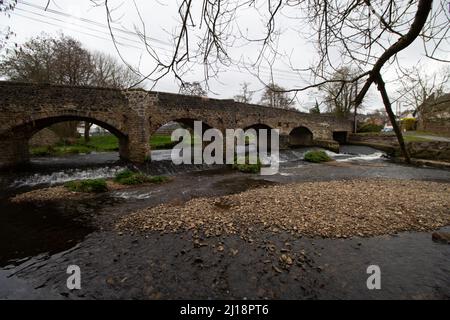 CULMSTOCK, Royaume-Uni - 21 MARS 2021 Culmstock Bridge grade II, bâtiment classé au-dessus de la culme de la rivière, à Culmstock, dans le Devon Banque D'Images