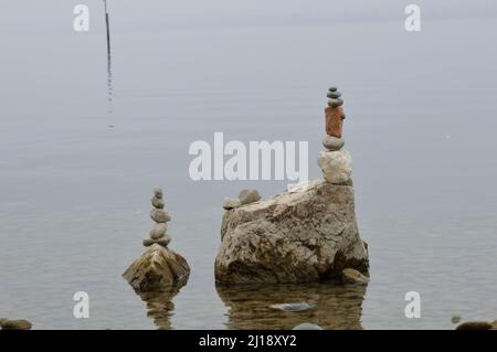 Châteaux en pierre au bord du lac konstanz, Images du lac et de la ville de Konstanz , Allemagne Banque D'Images