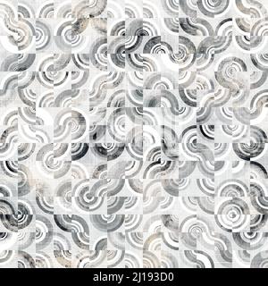 Motif abstrait de surface neutre et blanc sans couture pour un imprimé. Banque D'Images