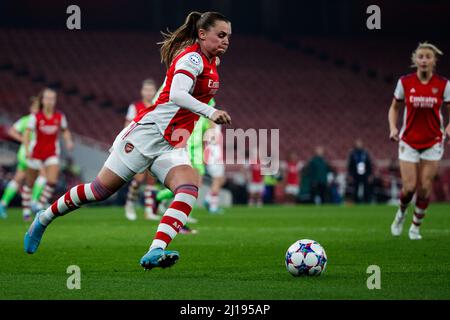 Londres, Royaume-Uni. 23rd mars 2022. Noelle Maritz (16 Arsenal) en action lors du match de l'UEFA Womens Champions League entre Arsenal et VfL Wolfsburg au stade Emirates de Londres, en Angleterre. Liam Asman/SPP crédit: SPP Sport presse photo. /Alamy Live News Banque D'Images