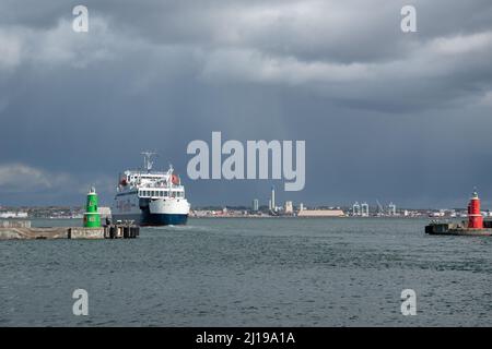 Mercandia IV, HH Ferries Oresund A/S voyage entre Helsingor, Danemark et Helsingborg, Suède, 24 septembre 2018. Banque D'Images