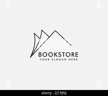 modèle de conception de logo de livre, utilisable pour la boutique en ligne Illustration de Vecteur