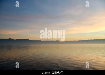 Lac de Constance près de Lindau, lac de Constance de Lindau, Swabia, Bavière, Allemagne, Lindau, Lindau, Bavière, Allemagne Banque D'Images