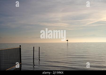 Lac de Constance, château amarré, lac de Constance, Souabe, Bavière, Allemagne, Mitten, Nonnenhorn, Bavière, Allemagne Banque D'Images