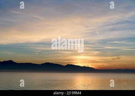 Lac de Constance près de Lindau, lac de Constance de Lindau, Swabia, Bavière, Allemagne, Lindau, Lindau, Bavière, Allemagne Banque D'Images