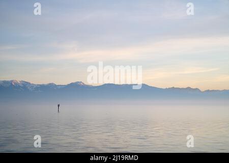 Lac de Constance près de Lindau, lac de Constance de Lindau, Swabia, Bavière, Allemagne, Lindau, Lindau, Bavière, Allemagne Banque D'Images