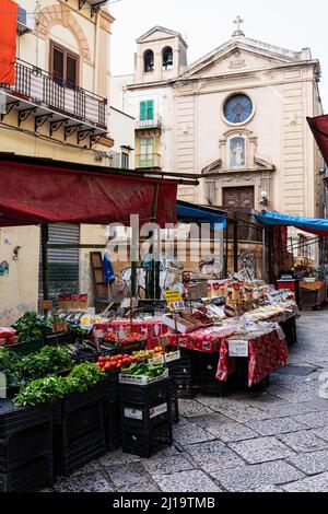 Mercato del Capo, marché de rue à Palerme, Palerme, Sicile, Italie Banque D'Images