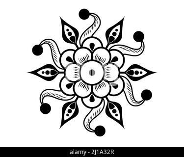 Indian traditionnel et culturel Rangoli Mandala conception de la fleur isolée sur fond blanc - illustration vectorielle Illustration de Vecteur