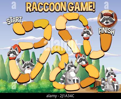 Une illustration de modèle de jeu de raton laveur à échelle de serpent Illustration de Vecteur
