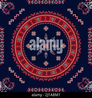 Motif vectoriel de broderie ukrainienne sans couture Illustration de Vecteur