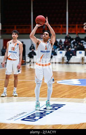 Patra, Lombardie, Grèce. 23rd mars 2022. ABDUL GADDY #3 de Promitheas Patras réagit lors du match Eurocup 7days entre Promitheas Patras et Virtus Bologna à Dimitris Tofalos Arena le 23 mars 2022 à Patra, Grèce. (Image de crédit : © Stefanos Kyriazis/ZUMA Press Wire) Banque D'Images