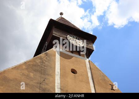 Evangelische Wehrkirche aus dem 13. Jahrhundert von Miercurea Sibiului, deutsch Reußmarkt, ist eine Stadt in Siebenbürgen, Rumänien / Protestant for Banque D'Images