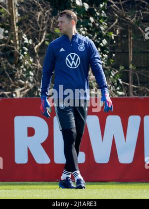 Francfort, Allemagne. 23rd mars 2022. Firo: 03/23/2022 Fuvuball, football, équipe nationale, formation, Allemagne DFB photo: V. Left Manuel Neuer (Bayern Munich) crédit: dpa/Alay Live News Banque D'Images