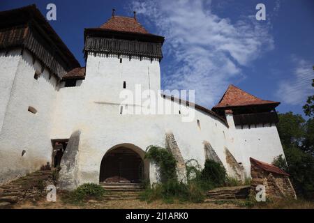 Kirchenburg Deutsch-Weisskirchen, Kirche der Evangelischen Kirche Augsburger Bekenntnisses in Rumänien in Viscri, Kreis Brasov, Region Siebenbürgen, Rum Banque D'Images