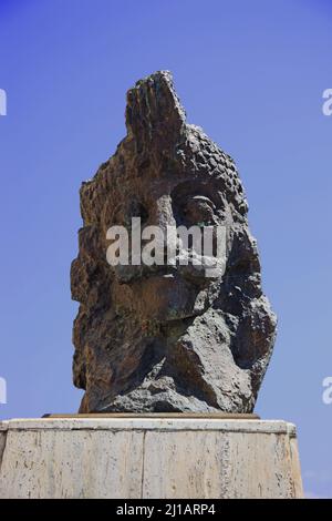 Statue des Vlad Tepes, angeblich Dracula, Sighisoara, Schäßburg, Saxoburgum, im Kreis Mures à Siebenbürgen, Rumänien. IHR historisches Zentrum wurde Banque D'Images