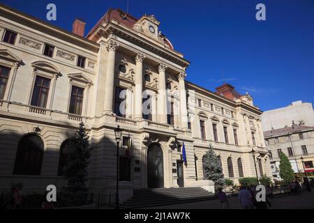 Frontfassade des Gebäudes der Nationalbank von Rumänien, Bucarest / façade du bâtiment de la Banque nationale de Roumanie, Bucarest (Aufnahm Banque D'Images
