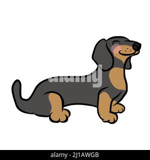 Illustration vectorielle de dessin animé pour chien Dachshund Illustration de Vecteur