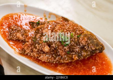 Un plat de Guangxi croustillant, doux et aigre, un poisson au vin doux et aigre Banque D'Images