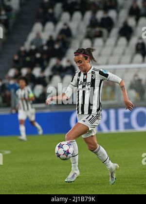 Turin, Italie. 23rd mars 2022. Barbara Bonansea (Juventus Women) pendant Juventus Women vs Olympique Lyonnais, UEFA Champions League Women football Match à Turin, Italie, Mars 23 2022 crédit: Independent photo Agency/Alay Live News Banque D'Images