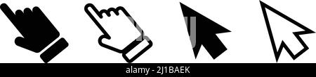 Ensemble d'icônes de pointeur de la souris. Index et curseur de la souris. Vecteur modifiable. Illustration de Vecteur