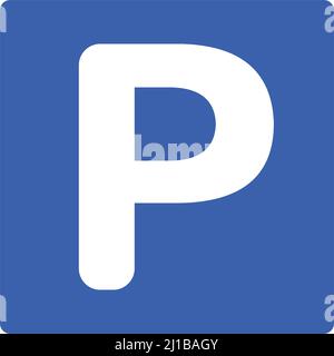 Panneau de stationnement. Icône du pool de moteurs. Vecteurs modifiables. Illustration de Vecteur