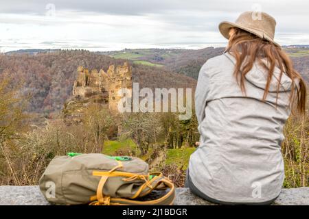 CHÂTEAU DE ROCHER, SAINT REMY DE BLOT, COMBRAILLES, (63) PUY DE DÔME, AUVERGNE Banque D'Images