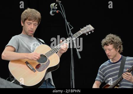 Lee Mavers et John Power - The la's, V2005, Hylands Park, Chelmsford, Essex, Royaume-Uni - 20 août 2005 Banque D'Images