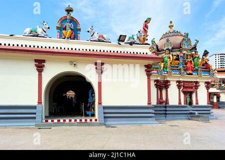 Singapour. Temple Sri Mariamman Banque D'Images