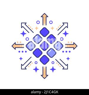 icône de distribution avec flèches, illustration vectorielle Illustration de Vecteur