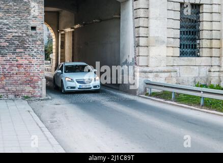 Novi Sad, Serbie - 16 mars 2019 : vue sur la porte de Belgrade dans la forteresse de Petrovaradin à Petrovaradin, Novi Sad, Serbie. Image éditoriale. Banque D'Images