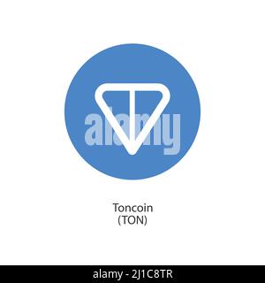 Icône du logo de la crypto-monnaie Toncoin TON vecteur simple Illustration de Vecteur