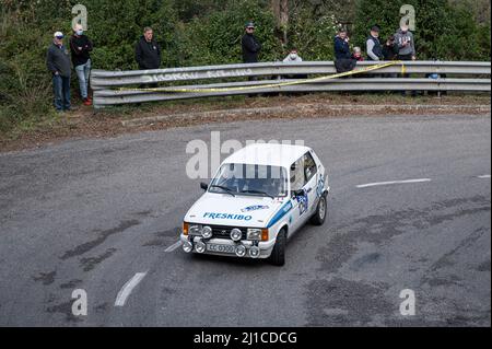 Un gros plan d'un Talbot Samba en 9 Lloret de Mar Asphalt Rally Banque D'Images