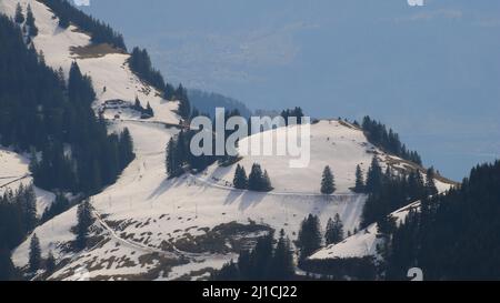 Détail du Mont Rigi en hiver. Banque D'Images