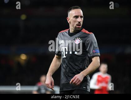 LONDRES, ANGLETERRE - 7 MARS 2017 : Franck Ribery de Bayern photographié pendant la deuxième partie du match de la Ligue des champions de l'UEFA de 16 entre Arsenal FC et Bayern Munchen au stade Emirates. Copyright: Cosmin Iftode/Picstaff Banque D'Images