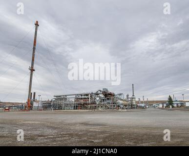 Usine de gaz dans le sud de l'Alberta, Canada Banque D'Images