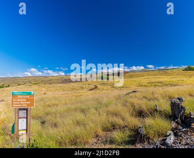 Lieu historique national de pu'ukohola Heiau, île d'Hawaï, Hawaï, États-Unis Banque D'Images