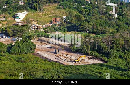 Terrassement pour la construction de bâtiments à Rio de Janeiro, Brésil Banque D'Images