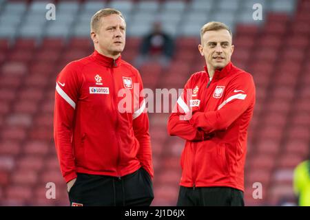 Kamil Glik de Pologne et Kamil Grosicki de Pologne pendant le match international amical entre l'Écosse et la Pologne au parc Hampden à Glasgow, Écosse, le 24 mars 2022 (photo par Andrew Surma/ Credit: SIPA USA/Alay Live News Banque D'Images