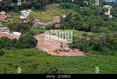 Terrassement pour la construction de bâtiments à Rio de Janeiro, Brésil Banque D'Images