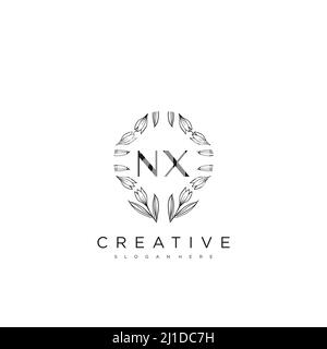 NX initial lettre Flower logo Template Vector Premium Vector Illustration de Vecteur