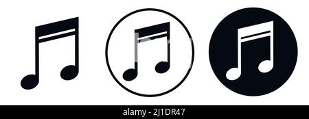 Icône de vecteur de musique de note. L'icône de morceau de symbole pour le site Web. Illustration Melody ou recherche d'applications mobiles. Illustration de Vecteur